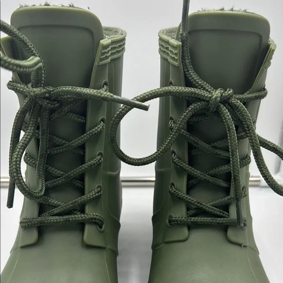 Hunter Women's Olive Lace-Up Rain Boots - Picture 11 of 16